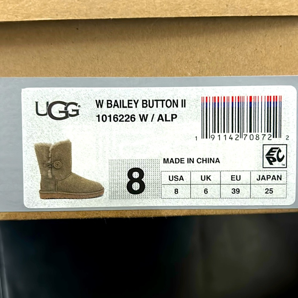 Ugg boots, size US 8, tan/brown in color.